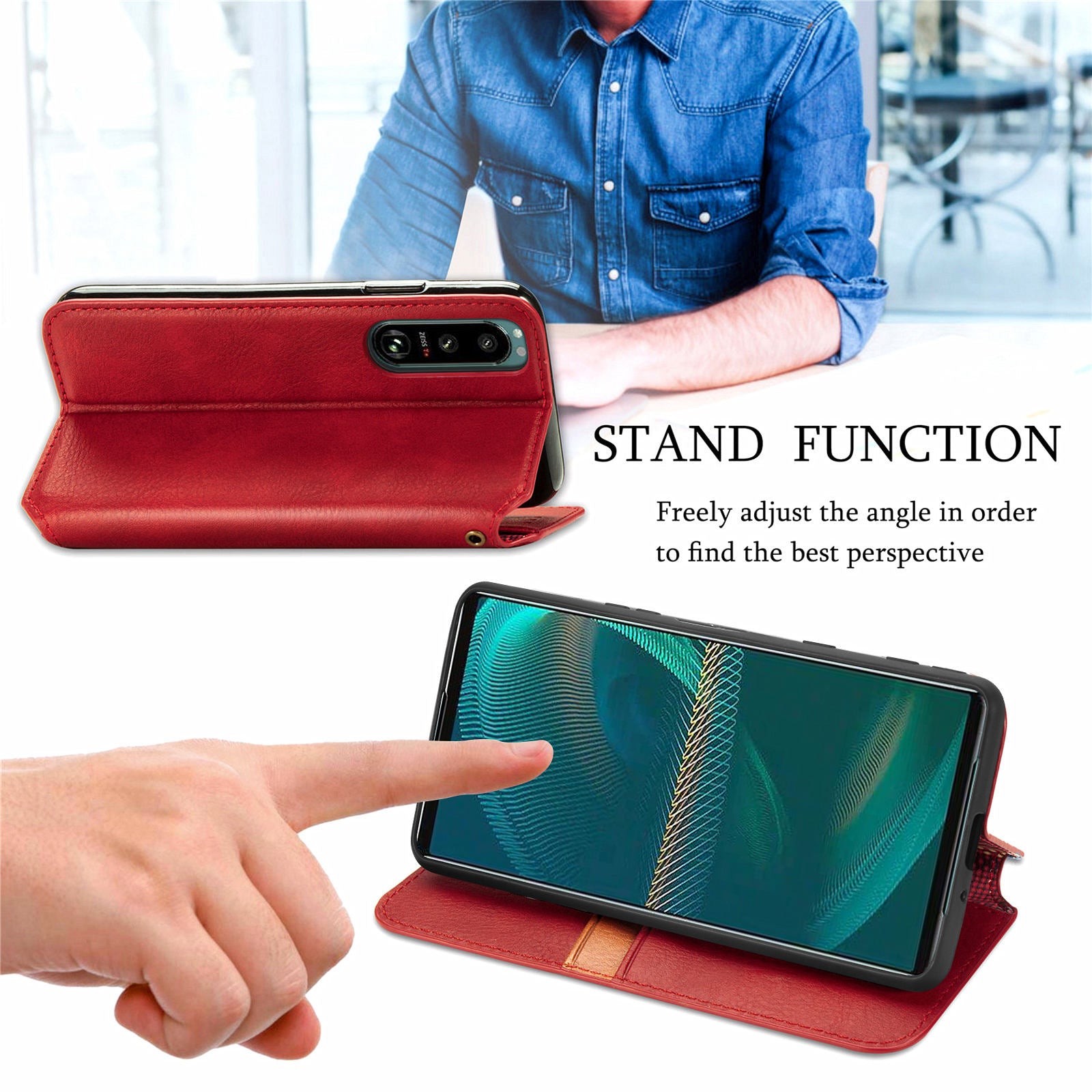 Magnetic Closure Protective Phone Cover For Sony Xperia 5 IV 5G Drop-proof Rhombus Imprinted PU Leather Phone Case Wallet with Foldable Stand Magnetic Closure Protective Phone Cover For Sony Xperia 5 IV 5G Drop-proof Rhombus Imprinted PU Leather Phone Case Wallet with Foldable Stand